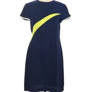 Magaschoni New York dark navy blue dress 8 medium short sleeve Excellent RARE